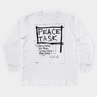 Peace Task Doodle Black Kids Long Sleeve T-Shirt
